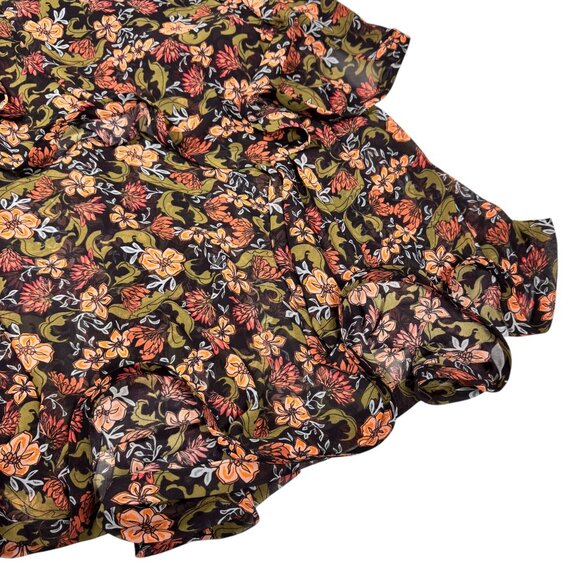 Nicholas Flowy Silk Gown SZ 2 Floral Chiffon Formal Maxi Dress Strapless Glam - Picture 10 of 15